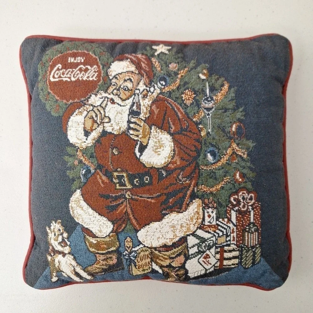 Vintage 1993 Coca Cola Christmas Throw Pillow  